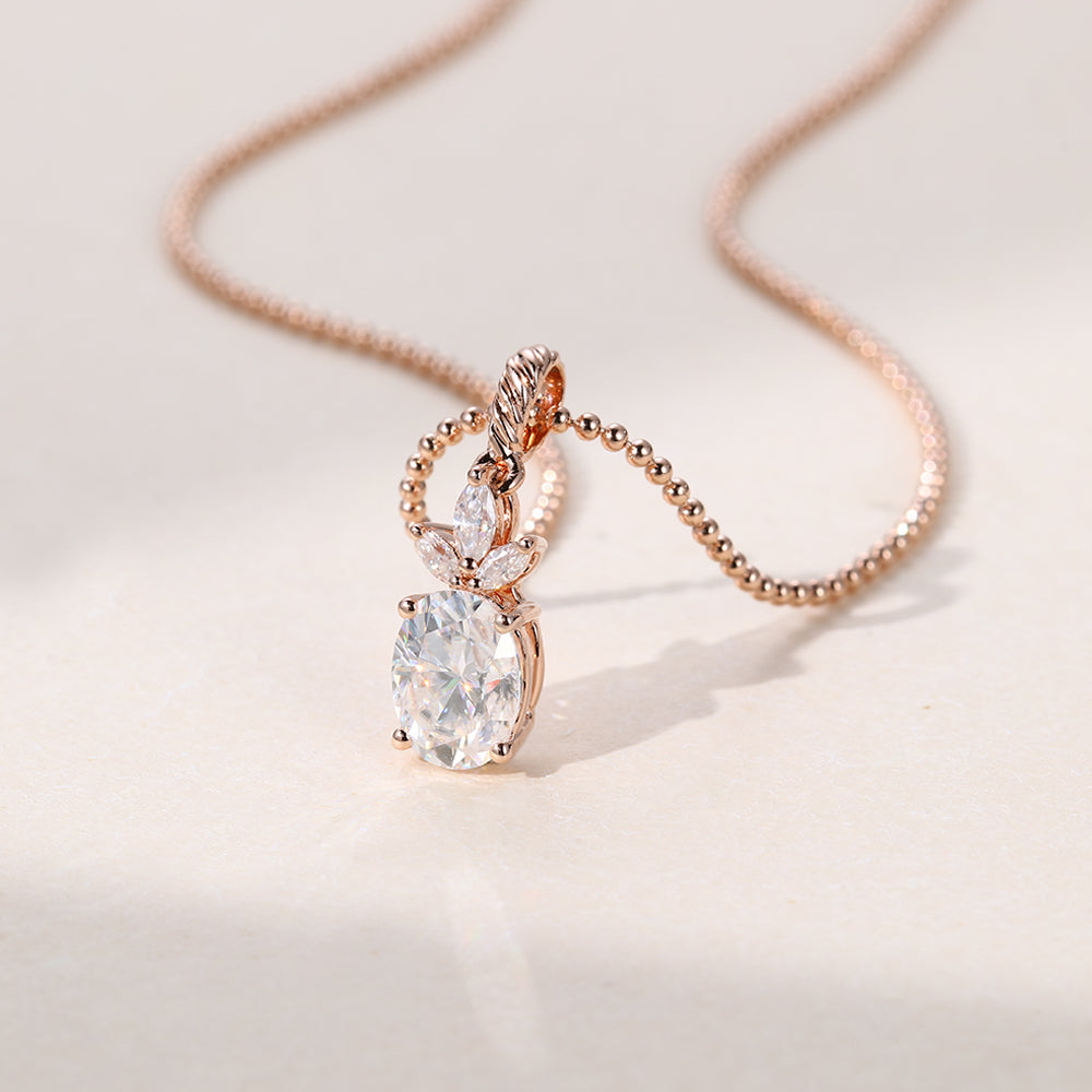Oval Cut Cluster Lab Grown Pendant Necklace Ideas