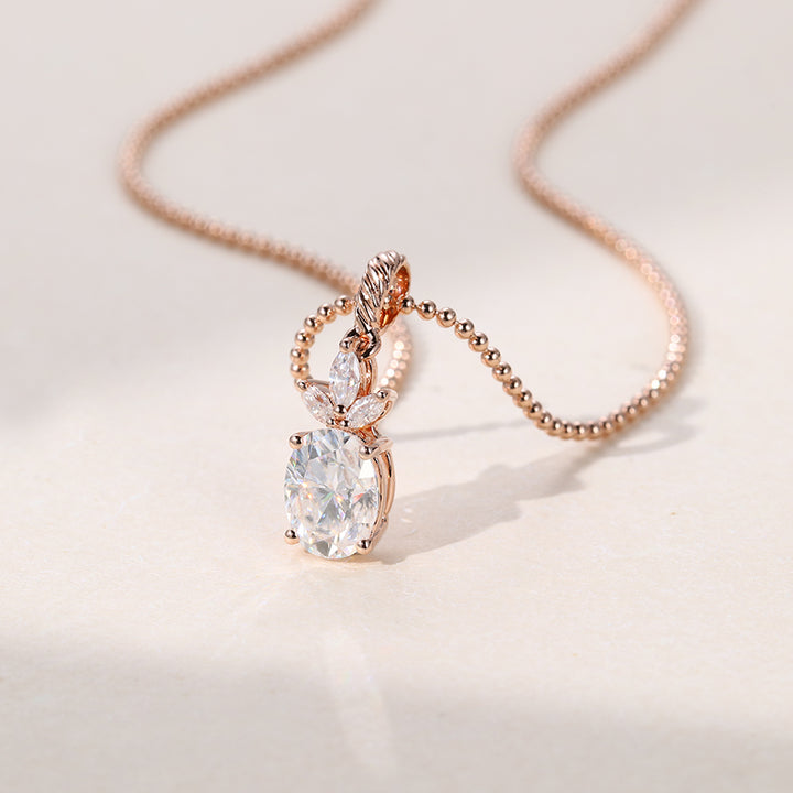Oval Cut Cluster Lab Grown Pendant Necklace Ideas
