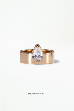 1.0ct Pear F/VS1 CVD Diamond Unique Solitaire Engagement Ring