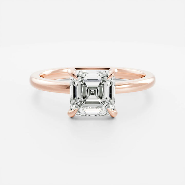 1.0CT Asscher Cut Lab Grown Diamond Solitaire Engagement Ring