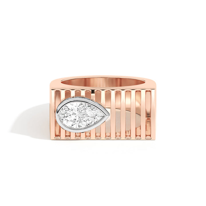 1.0ct Pear Cut Diamond Unique Engagement Ring