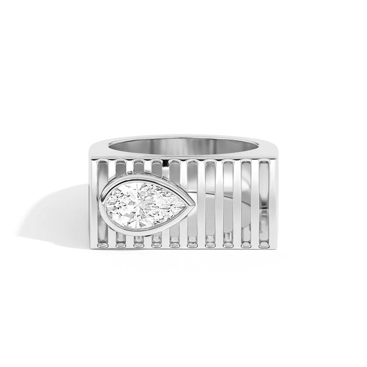 1.0ct Pear Cut Diamond Unique Engagement Ring