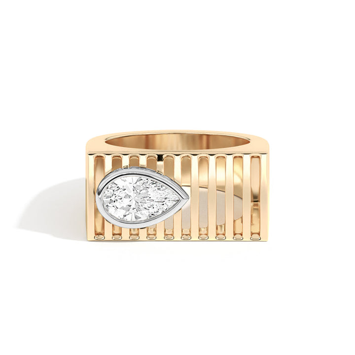 1.0ct Pear Cut Diamond Unique Engagement Ring