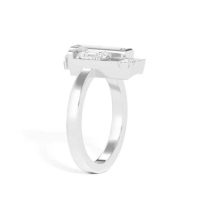 0.50ct Asscher Cut Unique Frame Diamond Engagement Ring