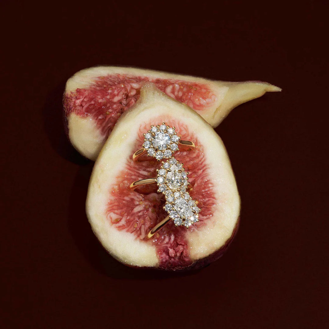 1.0CT Radiant Cut Lab Grown Diamond Halo Cathedral Engagement Ring