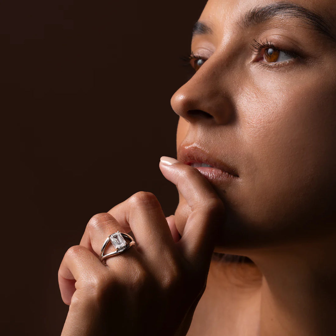 2.0CT Radiant Cut E/VS2 Lab Grown Diamond Split Shank Engagement Ring