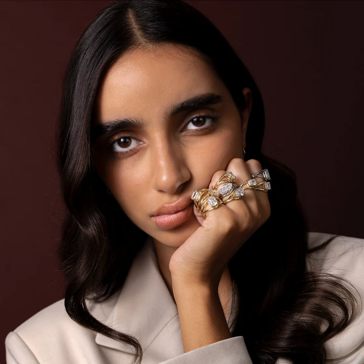 2.0CT East West Radiant Cut E/VS1 Lab Grown Diamond Split Shank Unique Engagement Rings