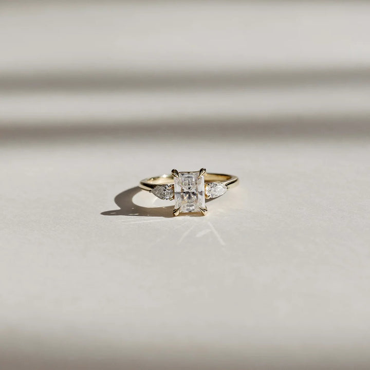 2.0CT Radiant Cut E/VS1 Lab Grown Diamond Three Stone Engagement Rings