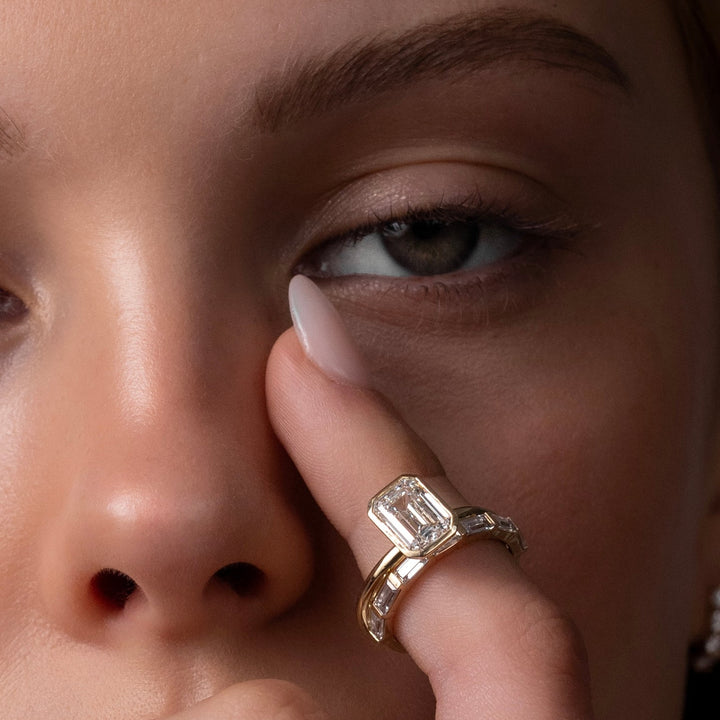 East West Baguette E/VS Lab Grown Diamond Bar Setting Wedding Band