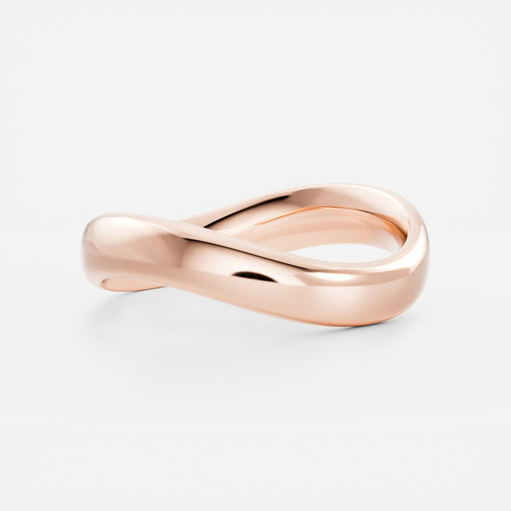 Classic Infinity Shape Curved Plain Wedding Band For Women