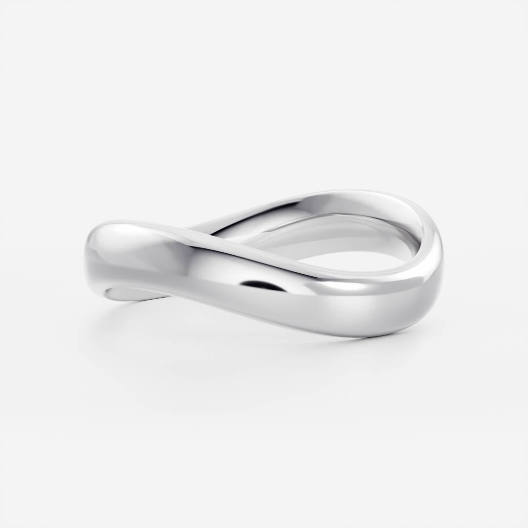 Classic Infinity Shape Curved Plain Wedding Band For Women