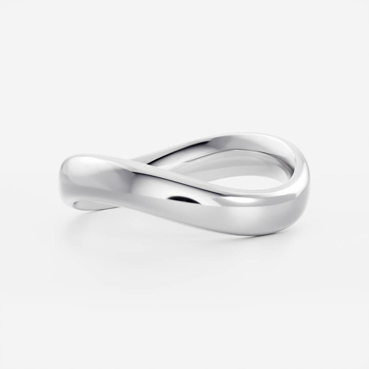 Classic Infinity Shape Curved Plain Wedding Band For Women