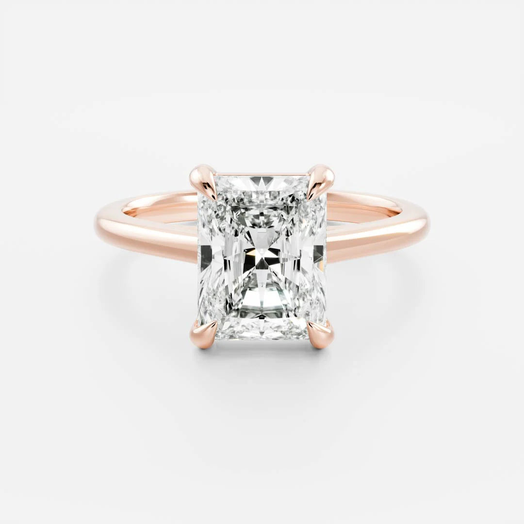 3.50CT Radiant Cut Lab Grown Diamond Cathedral Engagement Ring