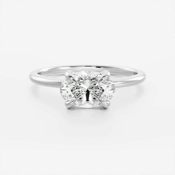 1.50CT East West Oval Cut Lab Grown Diamond Solitaire Engagement Ring