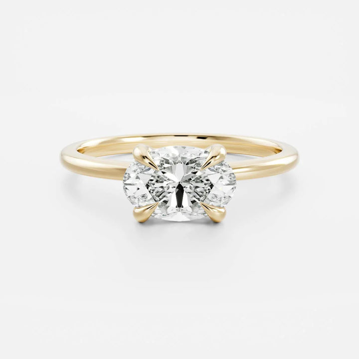 1.50CT East West Oval Cut Lab Grown Diamond Solitaire Engagement Ring