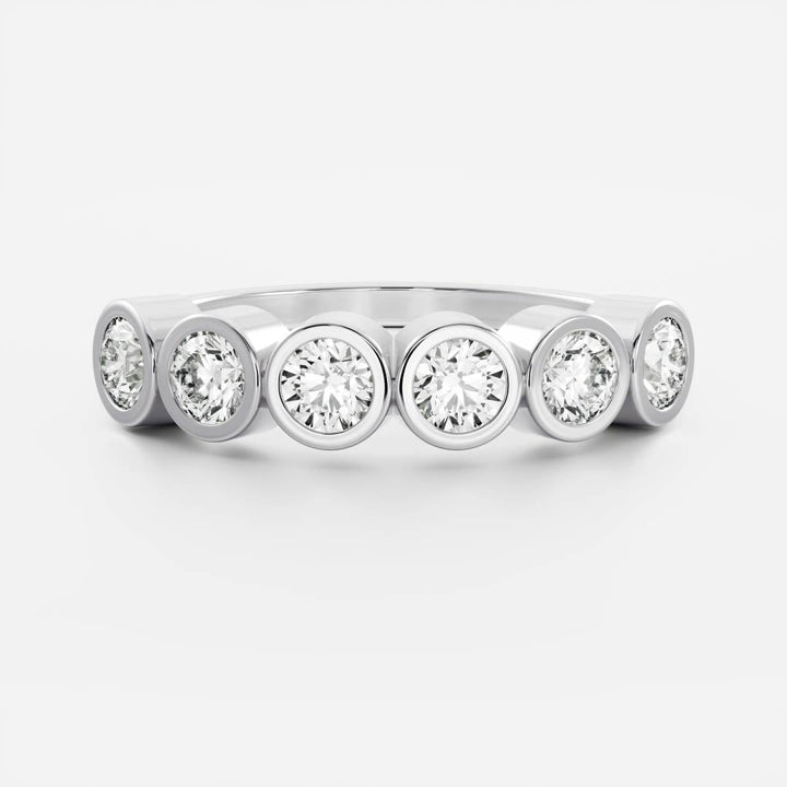 Bezel Set Round E/VS Lab Grown Diamond Wedding Band