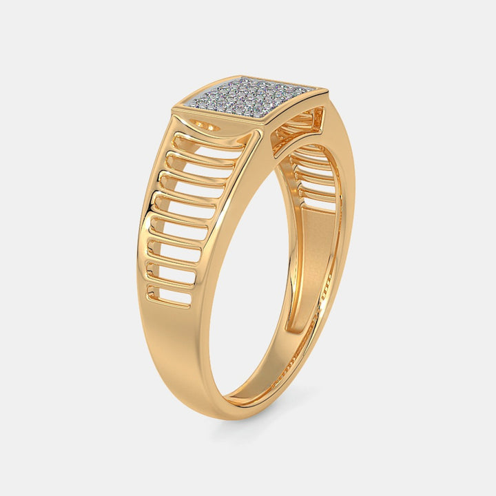 Round Lab Grown Diamond 14K Yellow Gold Men's Wedding Ring