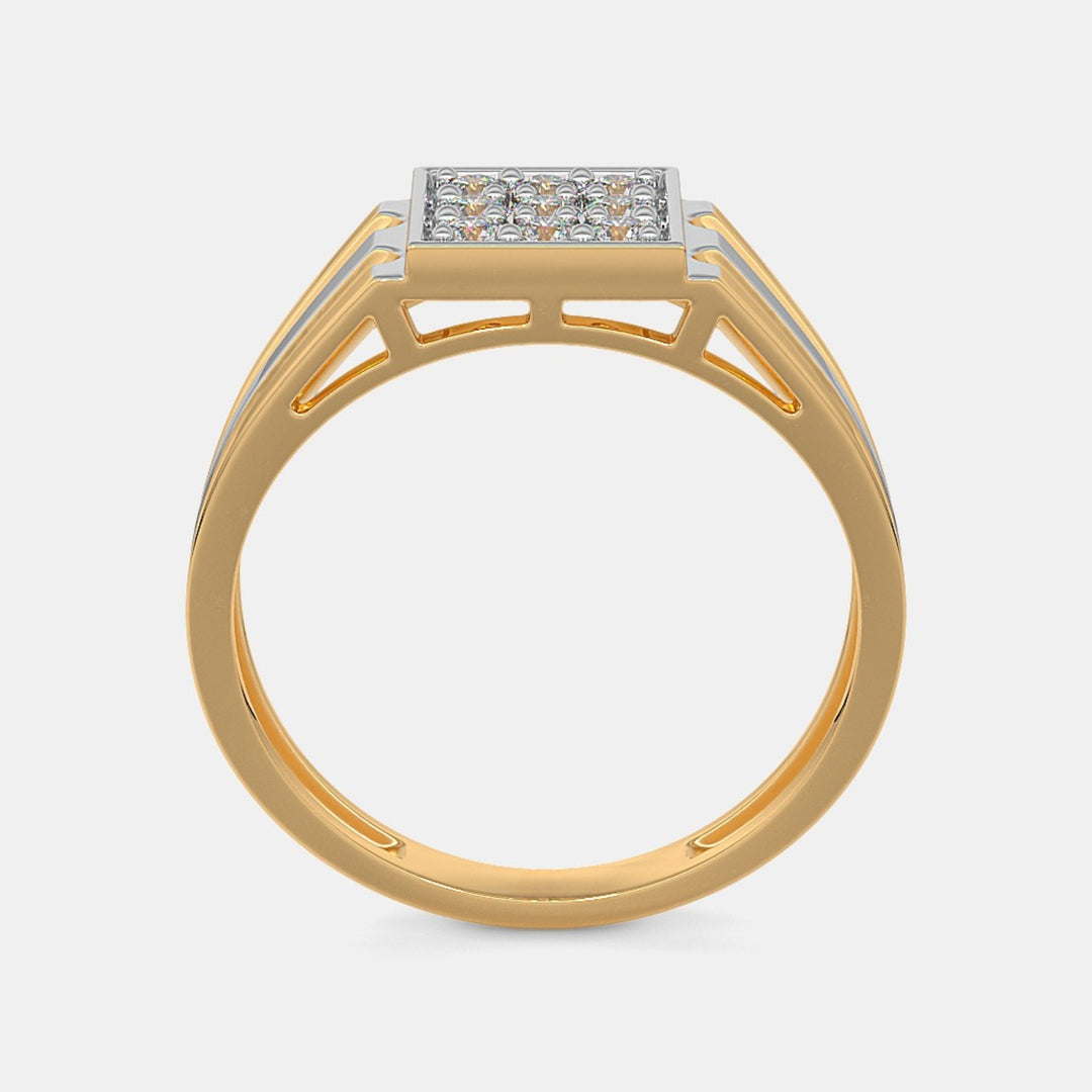 Round Lab Grown Diamond Two Tone Men's Ring