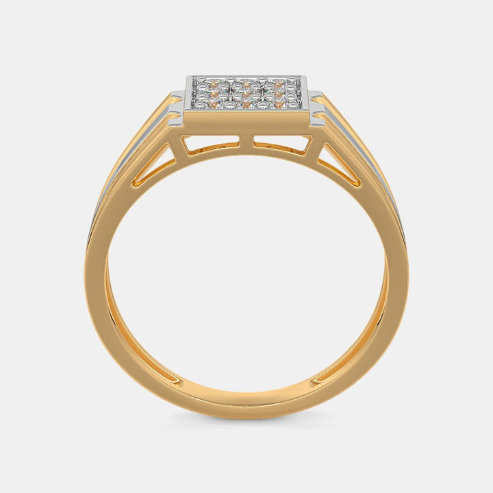 Round Lab Grown Diamond Two Tone Men's Ring
