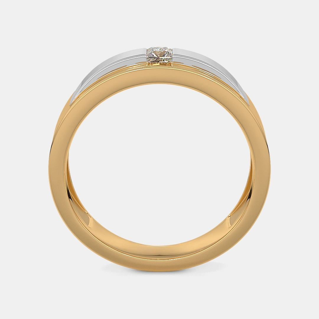 Princess Lab Grown Diamond Two Tone Men's Wedding Ring
