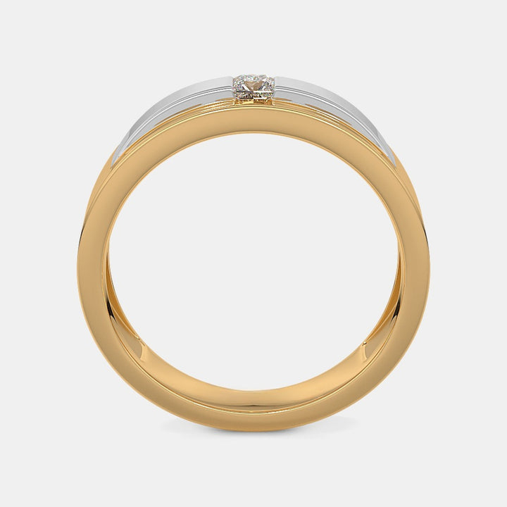 Princess Lab Grown Diamond Two Tone Men's Wedding Ring