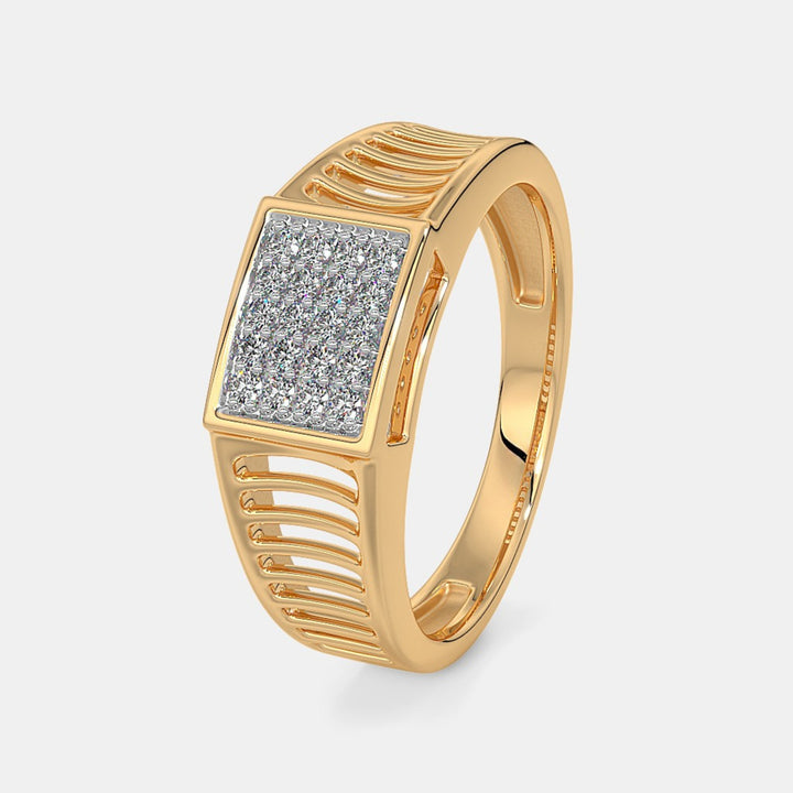 Round Lab Grown Diamond 14K Yellow Gold Men's Wedding Ring