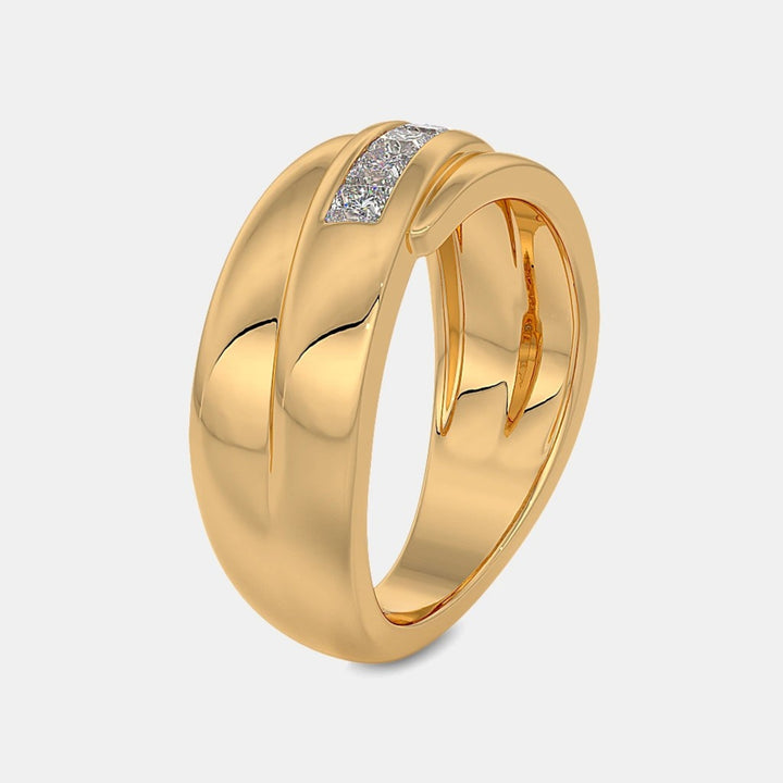 14K Yellow Gold Princess Lab Grown Diamond Men's Ring