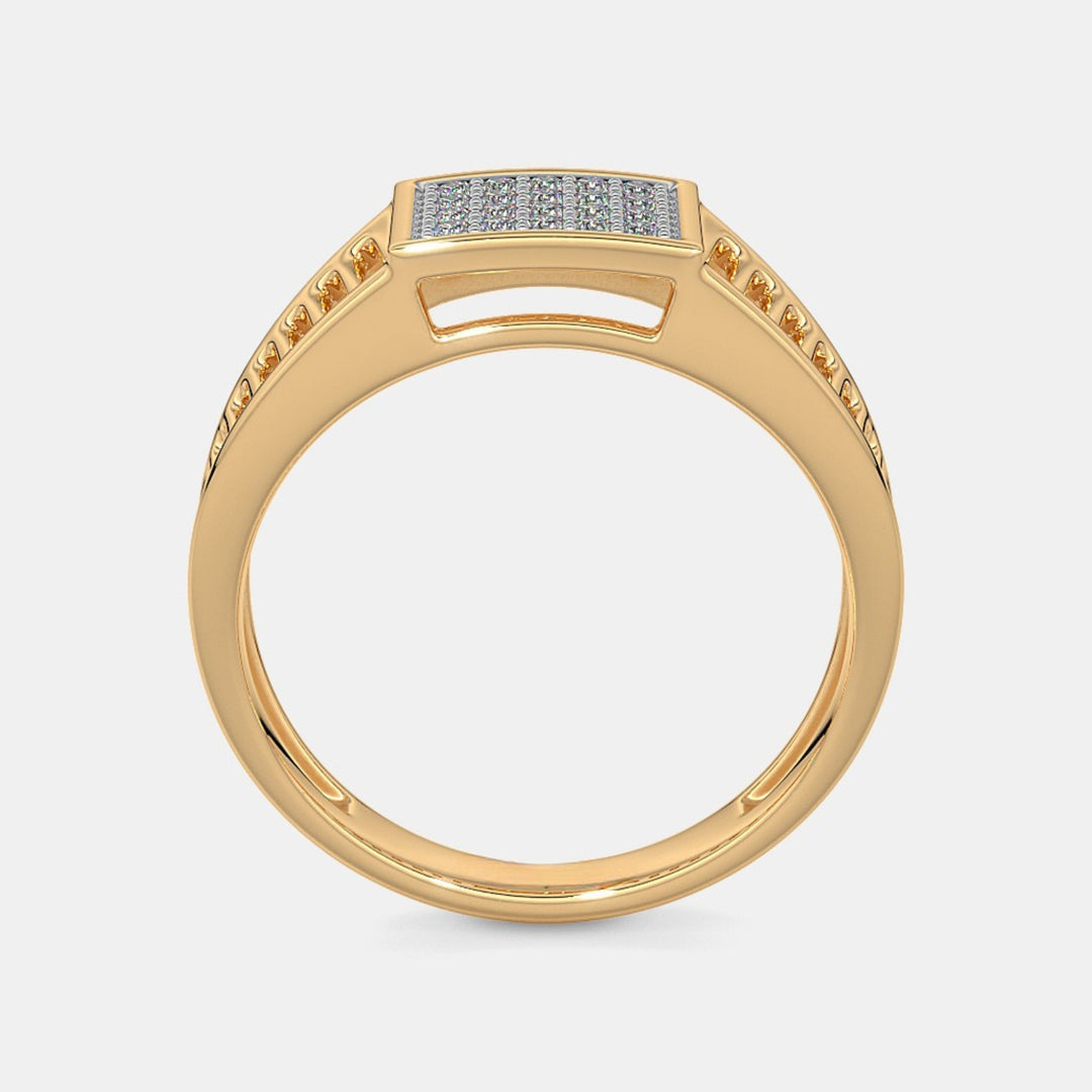 Round Lab Grown Diamond 14K Yellow Gold Men's Wedding Ring