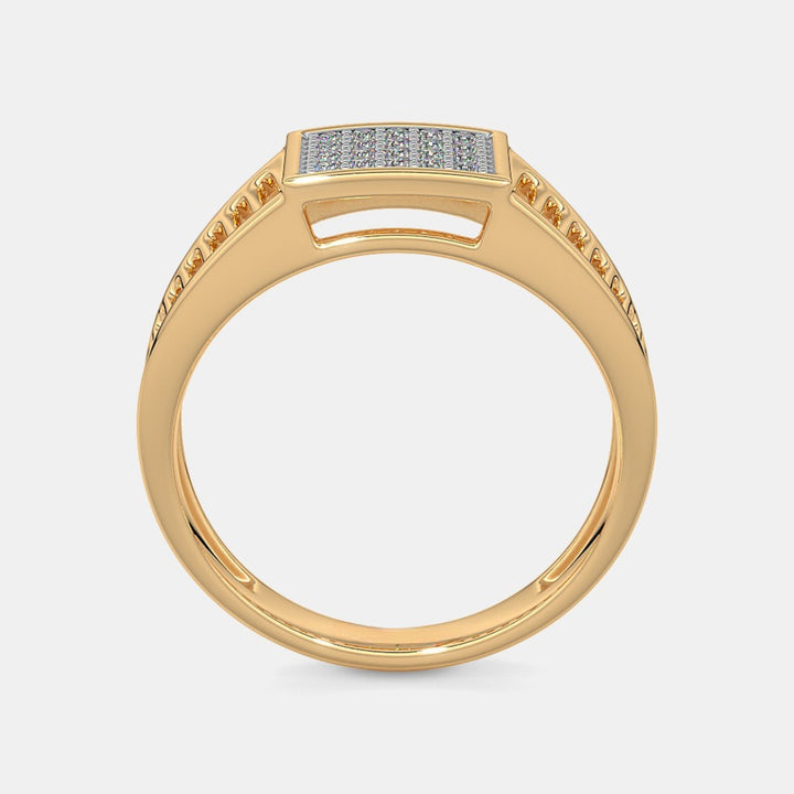 Round Lab Grown Diamond 14K Yellow Gold Men's Wedding Ring