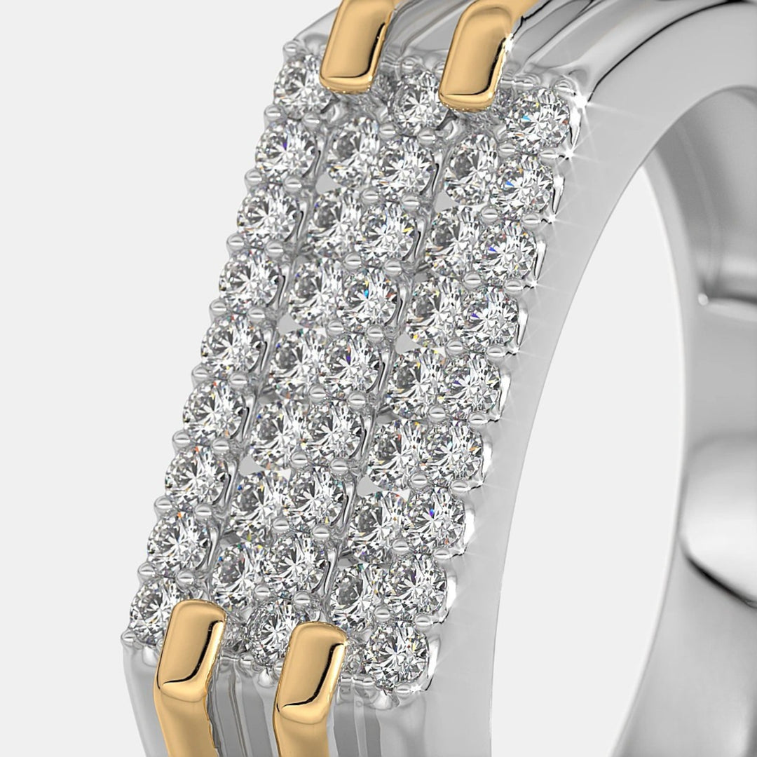 Round Lab Grown Diamond Two Tone Men's Wedding Ring