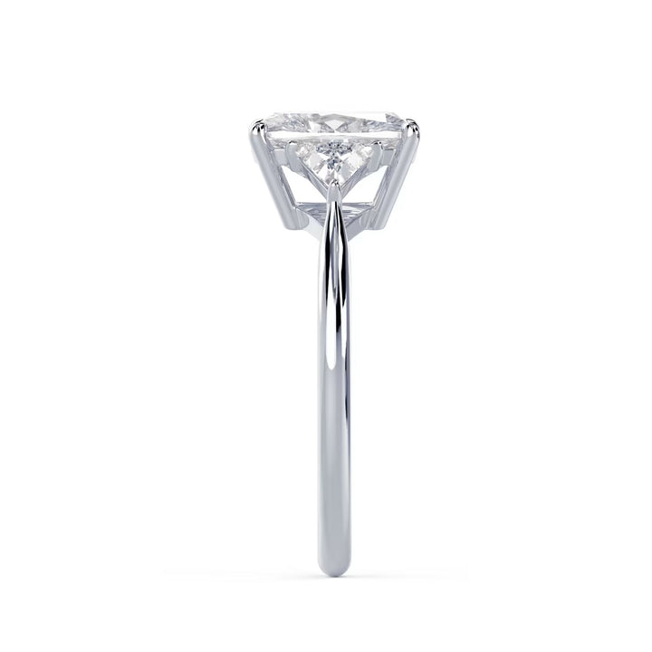 1.50CT Elongated Cushion E/VS2 Lab Grown Diamond Three Stone Engagement Rings