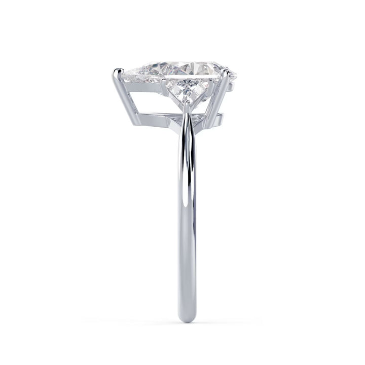 1.50CT Pear Cut E/VS2 Lab Grown Diamond Three Stone Engagement Rings