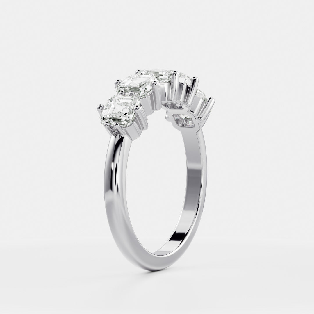 Asscher E/VS Lab Grown Diamond Wedding Band For His And Hers