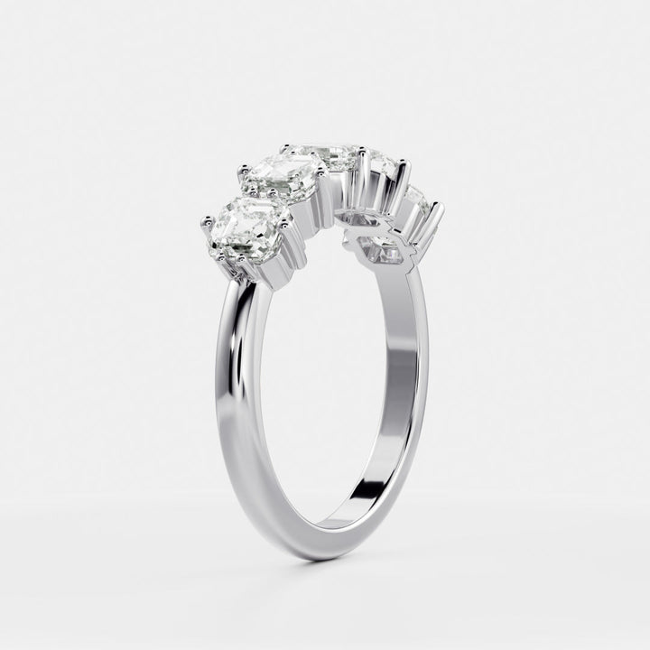 Asscher E/VS Lab Grown Diamond Wedding Band For His And Hers