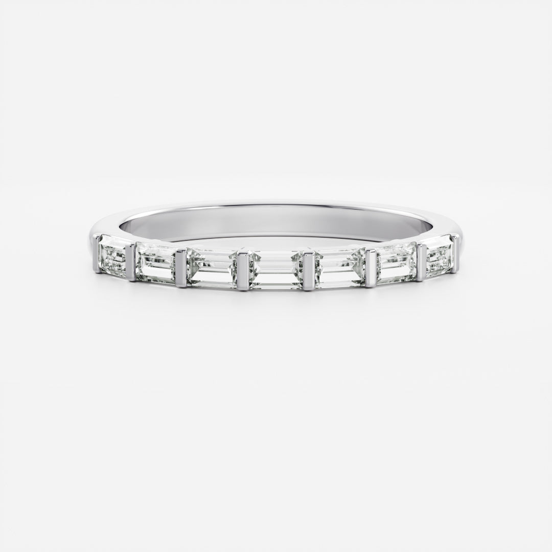East West Baguette E/VS Lab Grown Diamond Bar Setting Wedding Band