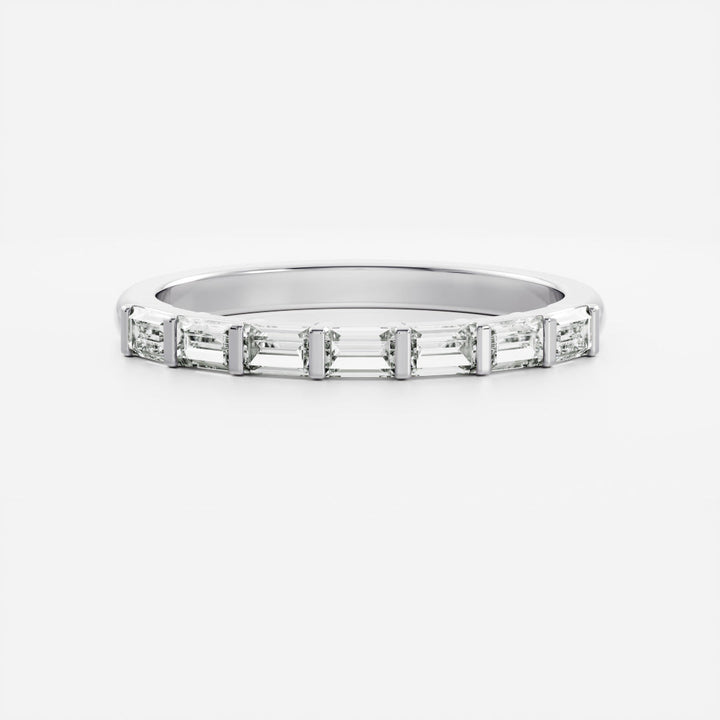 East West Baguette E/VS Lab Grown Diamond Bar Setting Wedding Band
