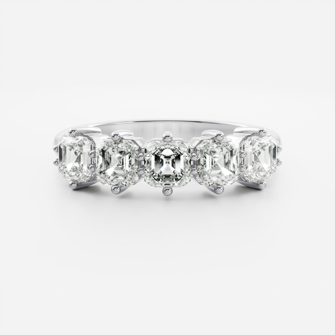 Asscher E/VS Lab Grown Diamond Wedding Band For His And Hers