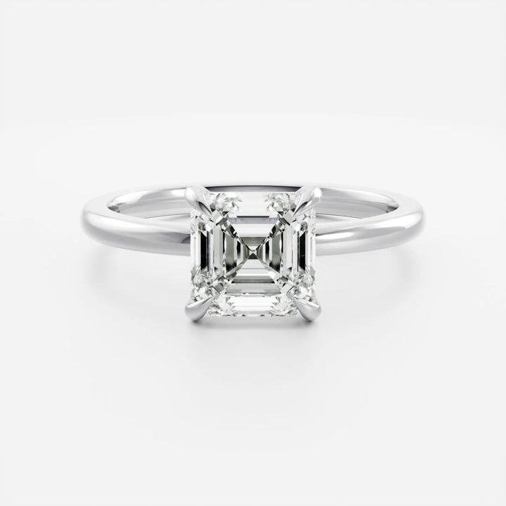 1.0CT Asscher Cut Lab Grown Diamond Solitaire Engagement Ring