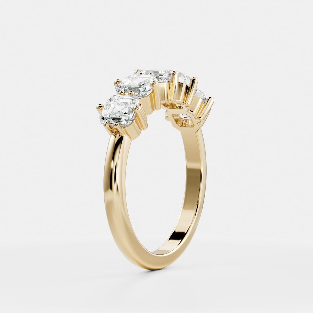 Asscher E/VS Lab Grown Diamond Wedding Band For His And Hers