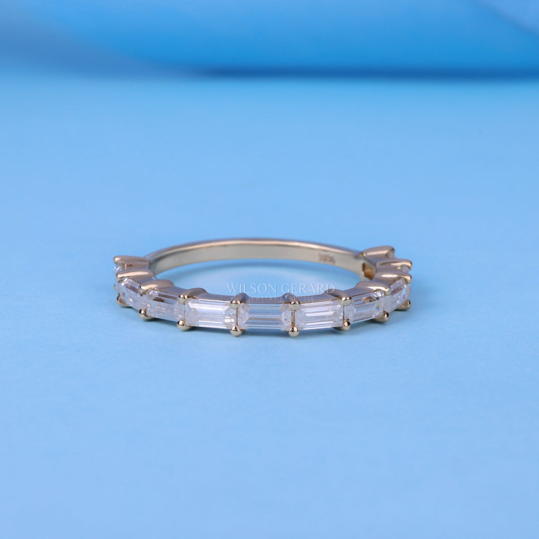 0.60CT Baguette Shaped Bar Set E/VS Lab Grown Diamond Wedding Bands His And Hers