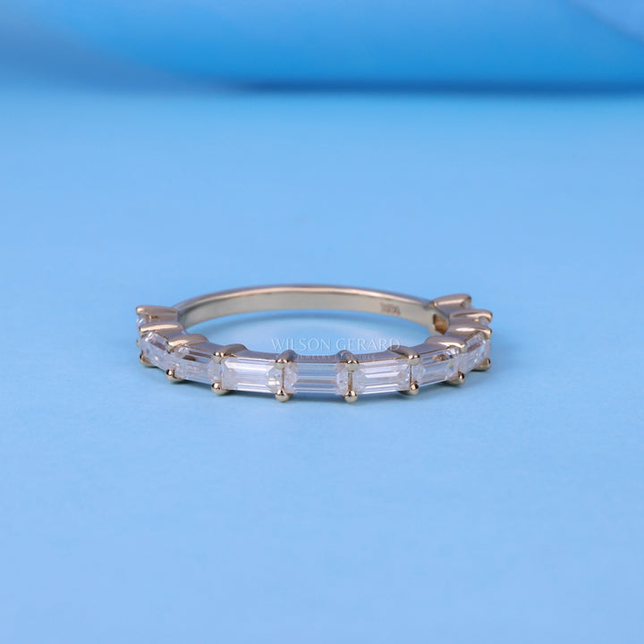 0.60CT Baguette Shaped Bar Set E/VS Lab Grown Diamond Wedding Bands His And Hers