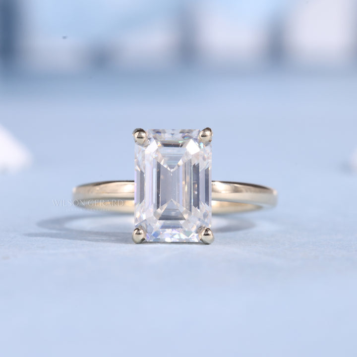 1.0CT Emerald E/VS Lab Grown Diamond Solitaire Engagement Ring