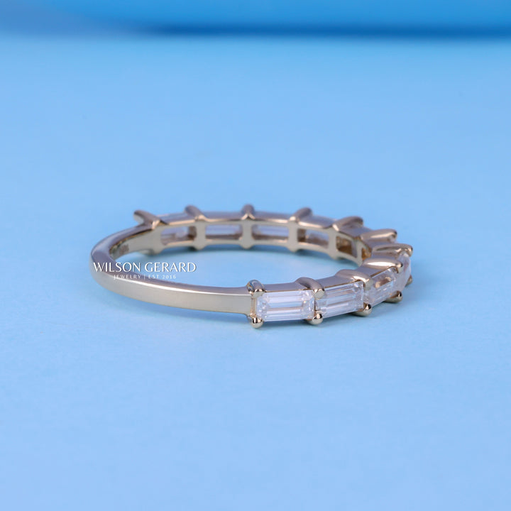 0.60CT Baguette Shaped Bar Set E/VS Lab Grown Diamond Wedding Bands His And Hers