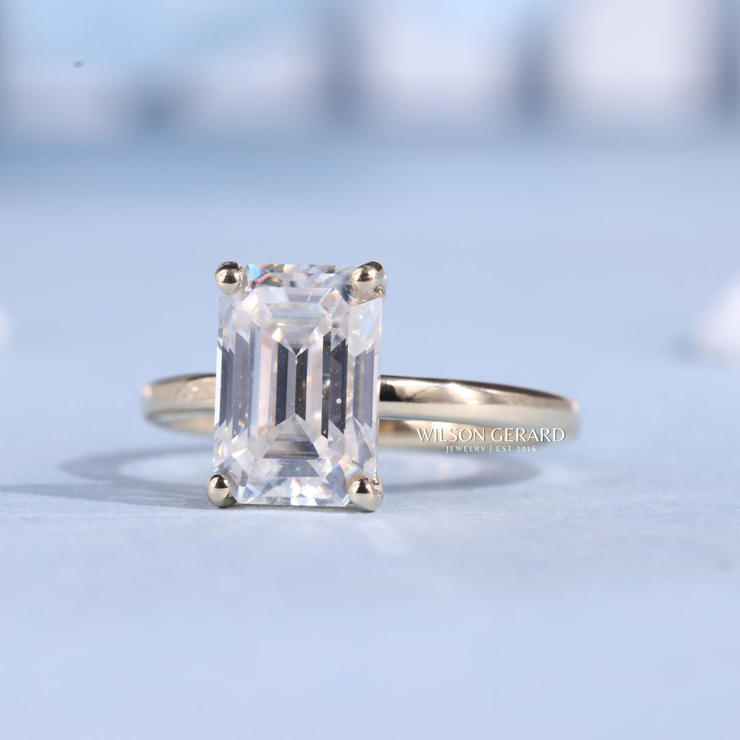 1.0CT Emerald E/VS Lab Grown Diamond Solitaire Engagement Ring