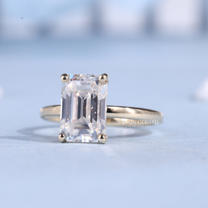 1.0CT Emerald E/VS Lab Grown Diamond Solitaire Engagement Ring