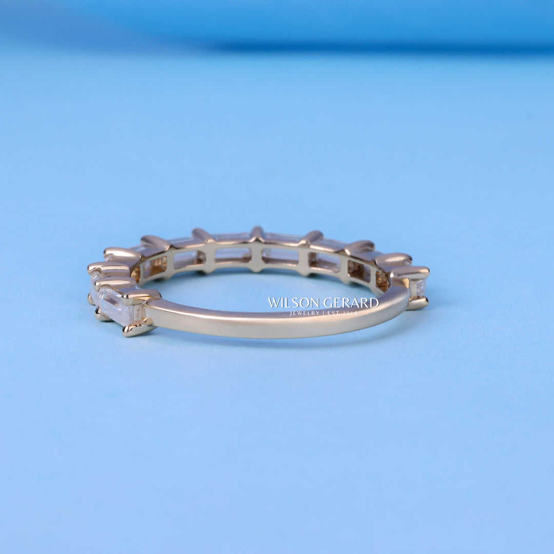 0.60CT Baguette Shaped Bar Set E/VS Lab Grown Diamond Wedding Bands His And Hers