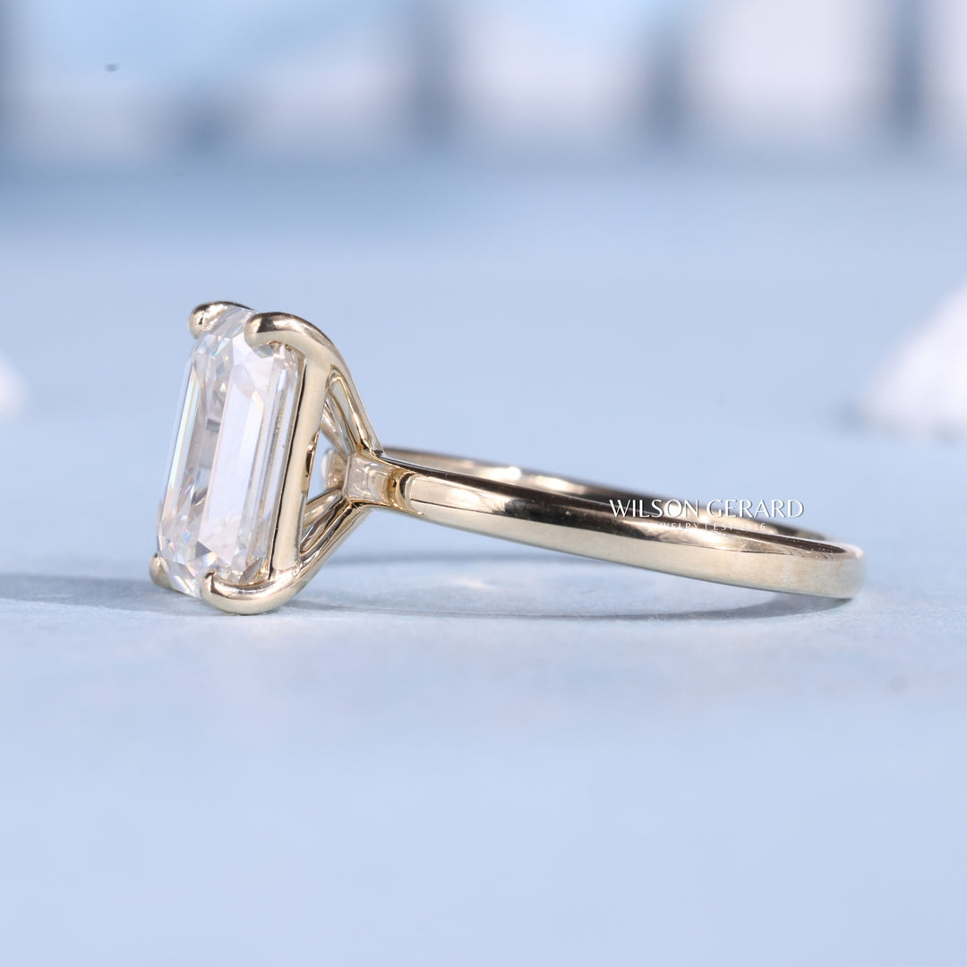 1.0CT Emerald E/VS Lab Grown Diamond Solitaire Engagement Ring