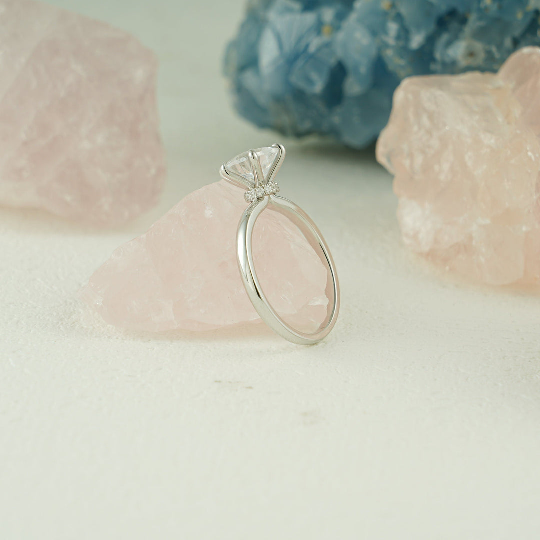 1.0CT Heart Cut Hidden Halo IGI Certified Lab Grown Diamond Engagement Ring For Her