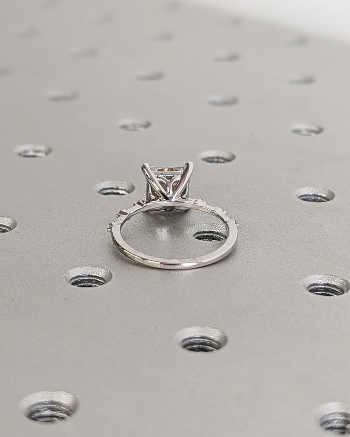 2.0CT Princess Lab Grown Petite Pave Diamond Engagement Ring Anniversary Gift For Women