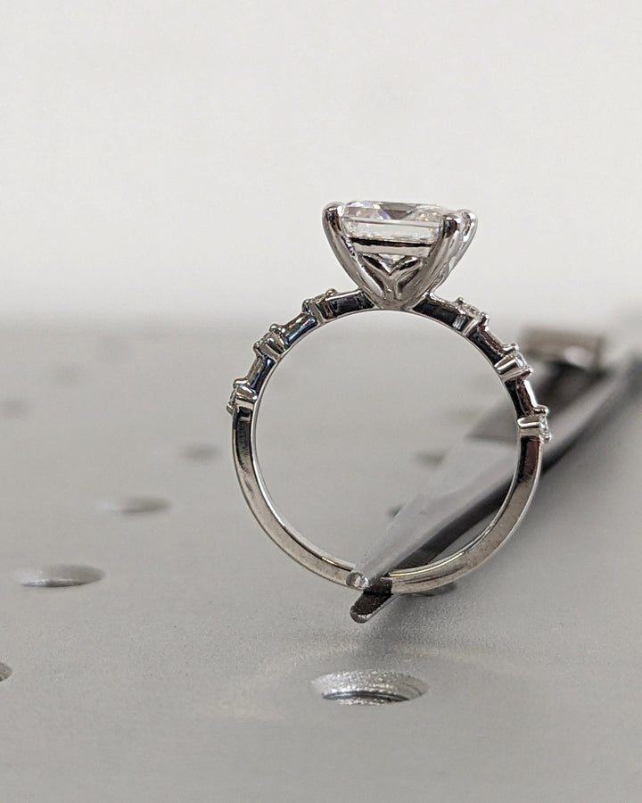 2.0CT Princess Lab Grown Petite Pave Diamond Engagement Ring Anniversary Gift For Women
